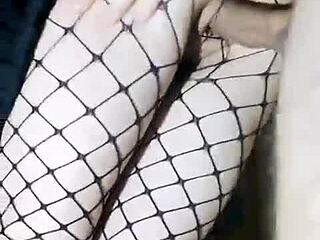 Slender Girlfriend in Skirt and Stockings Fucked Standing - CalientePwnz