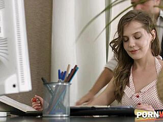 horny college girl turns annoying homework into hardcore anal fuck with secretary roleplay.