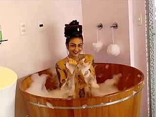 exhibition in the bathroom during photo shoot