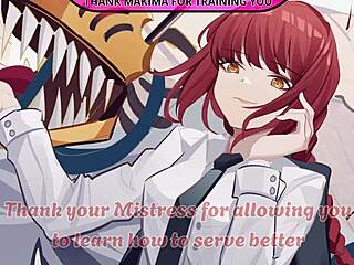 Makima's femdom slave training with humiliation and foot worship