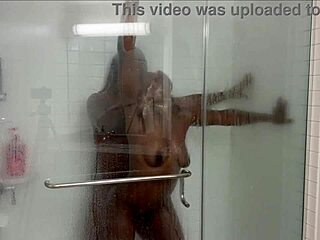 Stepsister invites stepbrother for rough doggystyle in the shower.