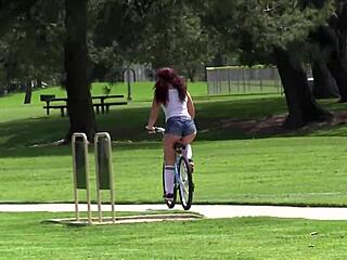Savannah foxx goes from bike riding to boning talon's huge dick