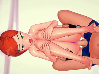 ग्वेन गर्म हो स्विमसूट पहन चुदाई के लिए, एडल्ट हेंटाई वर्शन