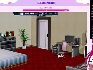 Vtuber Lewdneko Plays Harem Hotel Part 13 with Maid and Big Ass Scenes