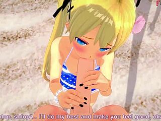Marie Rose in Bikini Sucking on the Beach DOA Full Fantasyking3 😍