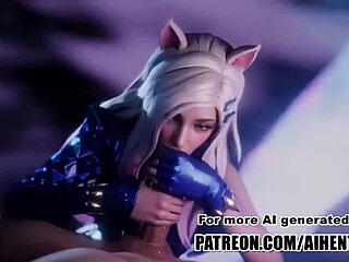 लीग ऑफ लेजेंड्स अहरी ने हentai में बिना सेंसर झड़ा दिया