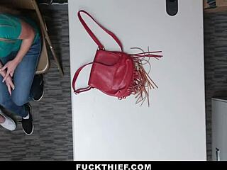 milf and stepdaughter caught shoplifting at office 😱