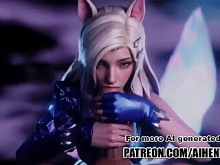 लीग ऑफ लेजेंड्स अहरी ने हentai में बिना सेंसर झड़ा दिया