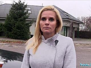 Desperate milf Black Canary fucks hard outdoors for a job