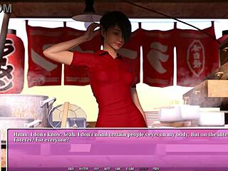 Petite Red Head Eats Ramen While Showing Off Curvy Body in 3D Anime