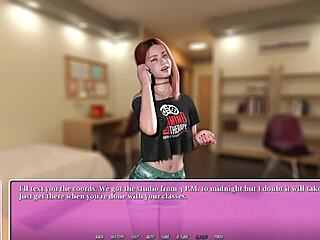 Petite Red Head Eats Ramen While Showing Off Curvy Body in 3D Anime