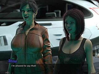 hot milf in space has nip slip with monster cock 😏