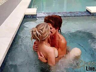 Deauxma and Nola get naughty licking in hot tub fun! 🛁
