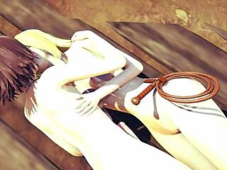 Lucy and nami engage in lesbian bisexual threesome with creampie and blowjob