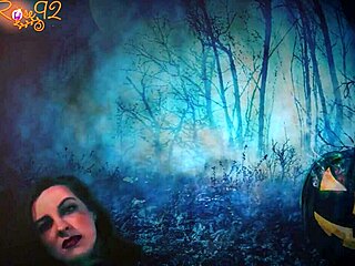 giving head to a demon in sexy black stockings