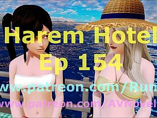 In harem hotel game, who will you choose for your anime hentai threesome?