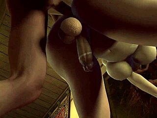 Guy bangs thick shemale elf in standing 3D hentai.