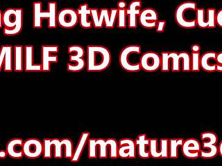 Cheating milf hotwife takes big black cock while cuckold watches in 3d comics.