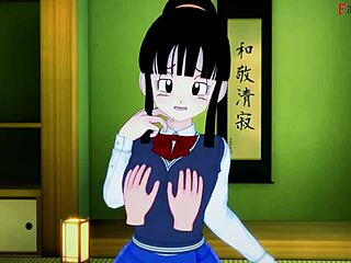 Chichi asks, 'Want to fuck Gohan and Goku in a threesome?'