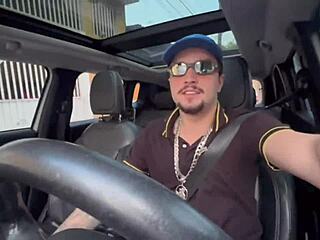 The young guy gives his ass to the favela uber driver for fun