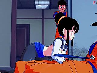 Chichi asks, 'Want to fuck Gohan and Goku in a threesome?'