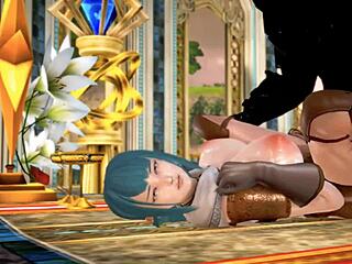 डेमन किंग योद्धा की विशाल चूचियां चाटता 3D हेन्टई में