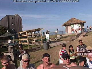 Spring Break Whip Cream Contest with Wild Tit Licking