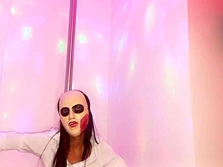 Skinny Brunette Student Seduces Teacher on Halloween with Pole Dancing. Homemade Porn Video Goes Viral!