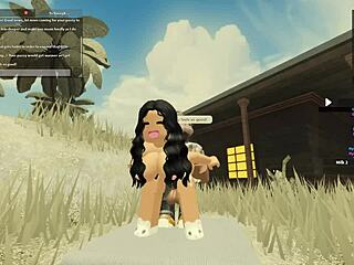 Roblox adventures with deepthroat and monster cock action