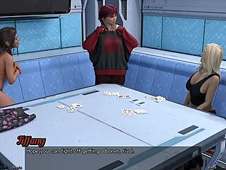 Stranded in space 35 plays strip poker.