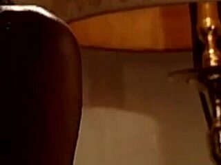 Blindfolded Ebony Bettina Feels and Cums on Huge Cock