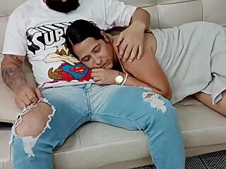 I massaged my stepmom and she sucked my big cock deeep