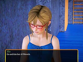 Blonde with small tits plays game.