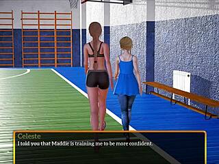 Blonde with small tits plays game.