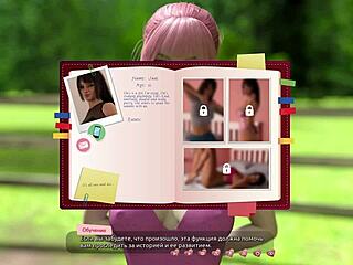 helping the pretty milf with big tits in bed during gameplay