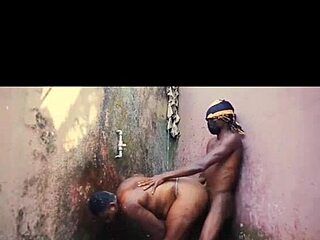 Can the African hot wife handle her neighbor's big fat black cock?