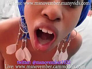 Ebony Teen Sucks Step Dad’s BBC in Public!