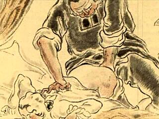 old-school erotic cartoon drawing from vintage hentai