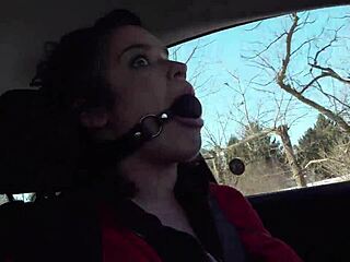 Driving Around While Ball Gagged, Ass Flashing and Deepthroat