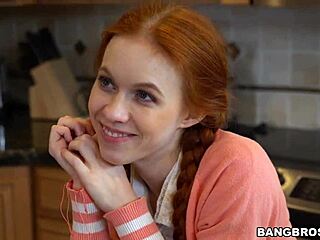 Yo, redhead teen craves her math tutor's hard cock