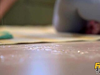 Fake Hostel teen babe takes on two big cocks in her tight pussy for a shocking first threesome.