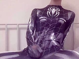 sexy gay teen jerks off spider-man style