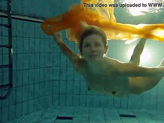 Nastya strips naked showing hot body in pool