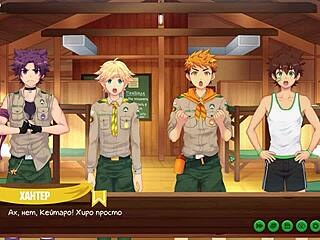 game friends camp episode 28, relaxing with natsumi in russian voice, suggestive anime hentai