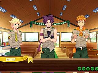 game friends camp episode 28, relaxing with natsumi in russian voice, suggestive anime hentai