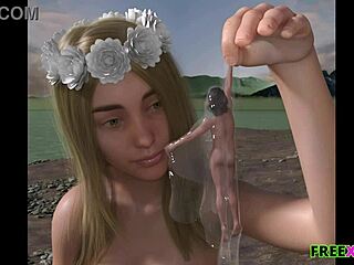 Uberloof - River Nymph Futa Giantess की वाइल्ड 3D कार्टून एक्शन! 😍