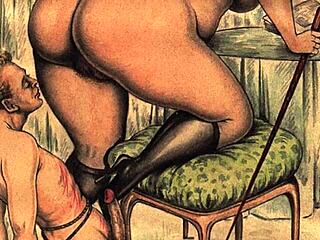 Vintage erotic drawings bring old-school charm to life.