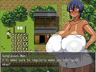 Tanned girl Natsuki banged by ghost in hentai game