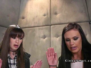 I watched my lesbian teen slaves take anal in a wild threesome