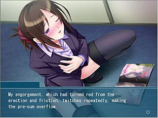 i make the beautiful teacher in glasses obey me, bound and masturbating in this hentai game